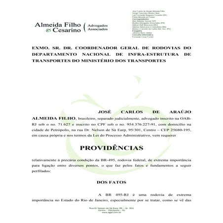 PETIÇÃO - RODOVIA BR 495