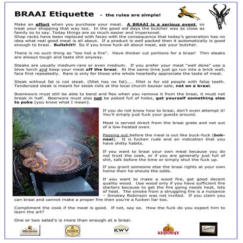 Braai etiquette - The rules are simple!