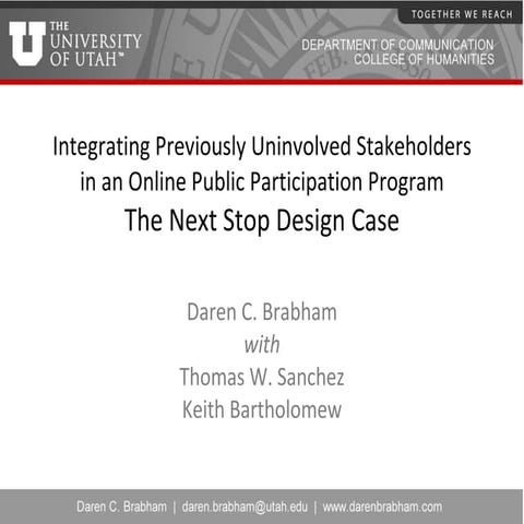 Daren Brabham Stakeholder Engagement Conference 2010