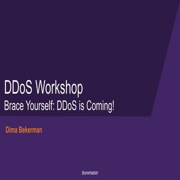 Brace Yourself: DDoS is Coming 