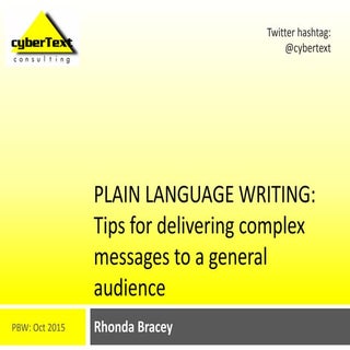 Plain language writing: Tips for de...