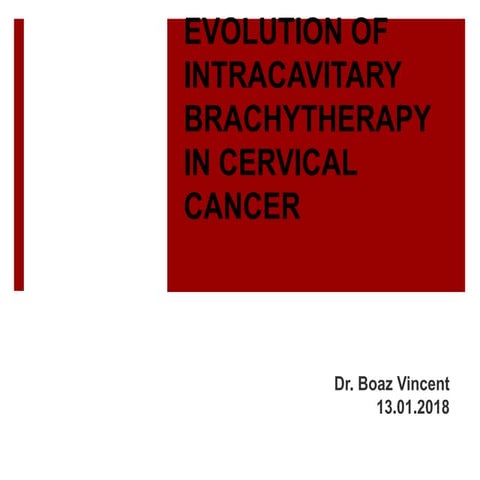 Evolution of Intra-cavitary Brachytherapy
