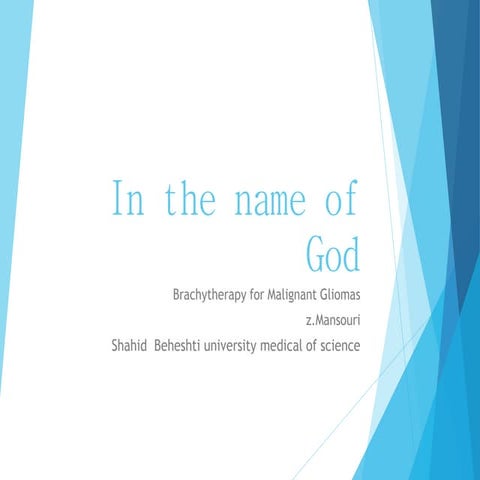 Brachytherapy of gbm