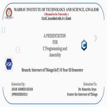 nptel c programming and assembly language | PPTX