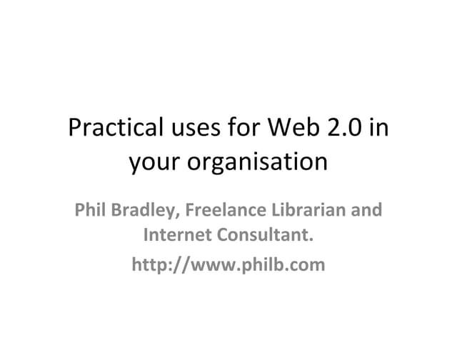 Using Web 2.0 tools in the library