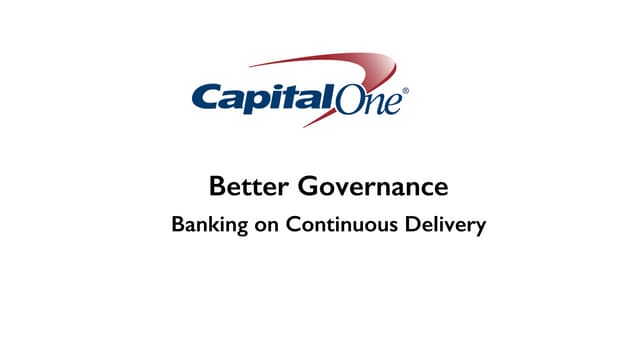 Better Governance Banking on Continuous Delivery