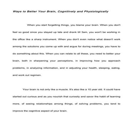 70 ways to improve brain power | DOCX