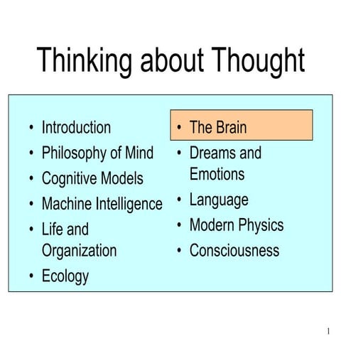 The Brain - Part 6 of Piero Scaruffi's class "Thinking about Thought" at UC B...