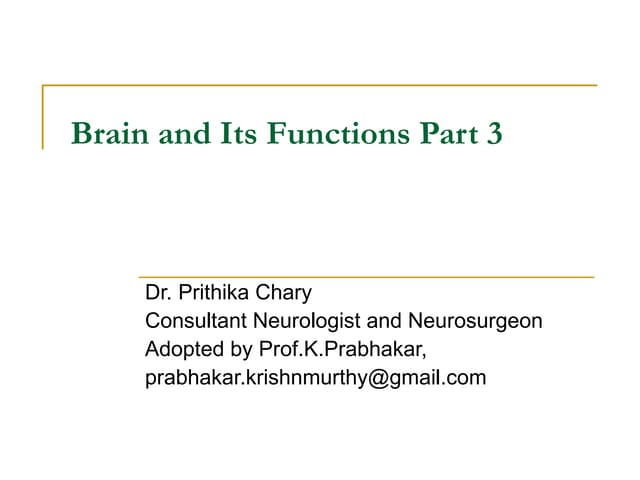 Brain and Its Functions- Part 3