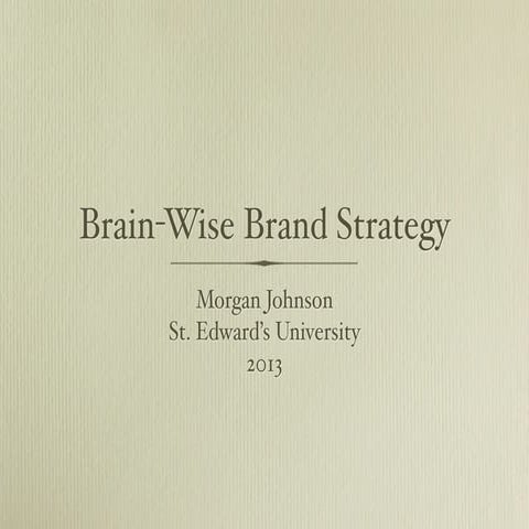 Brain-Wise Brand Strategy 