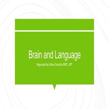 Brain and language