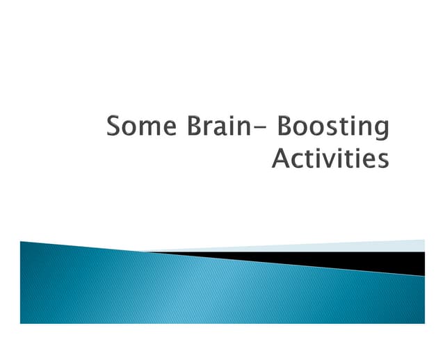 Brain boosters 