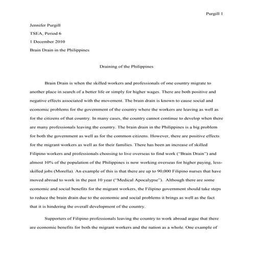 Brain Drain in the Philippines