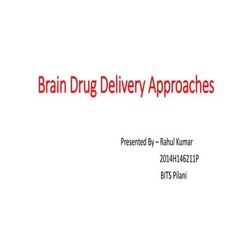Brain drug delivery