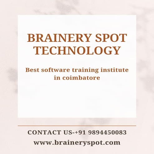 BEST SOFTWARE TRAINING INSTITUTE IN COIMBATORE