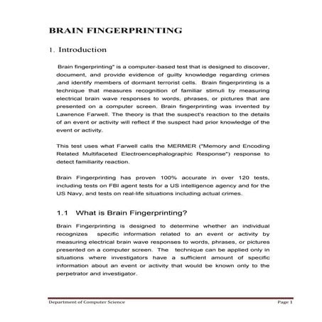 Brain fingerprinting