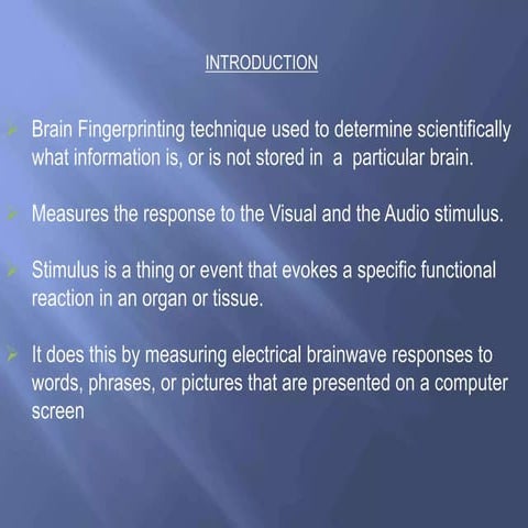 Brain fingerprinting is a forensic techn | PDF