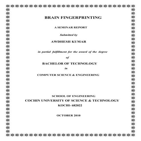 Brain fingerprinting report | PDF