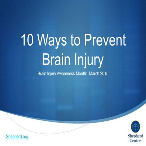10 Ways to Prevent Brain Injury | PPTX