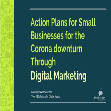 Action Plans for Small Businesses for the Corona downturn Through Digital Mar...