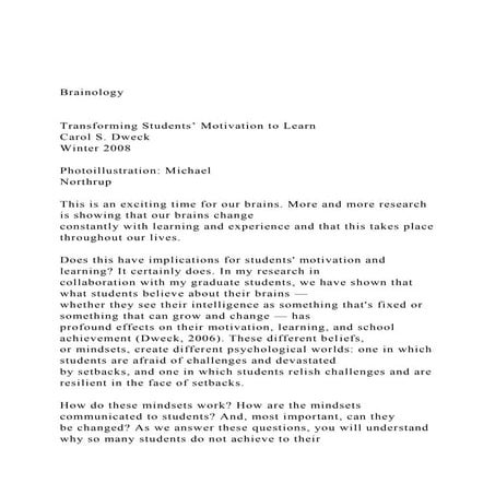 Brainology  Transforming Students’ Motivation to Learn .docx