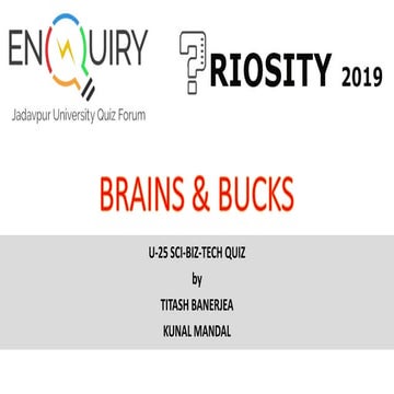 BRAINS & BUCKS [QRIOSITY 2019]