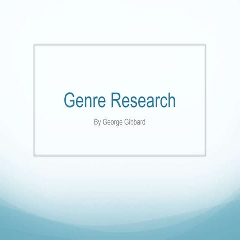 Brainstorm and genre reasearch