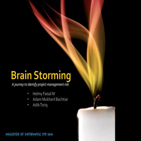 Brain storming is a jurney to identify project management risk
