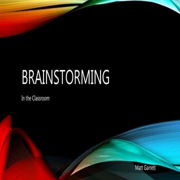 Brainstorming Instructional/Teaching Strategy Presentation