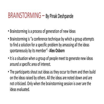 Brainstorming