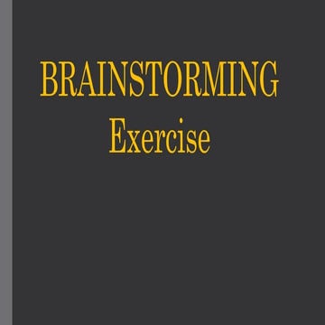 Brainstorming exercise | PPT