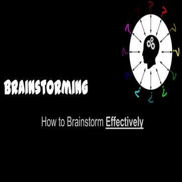 How to brainstorm effectively