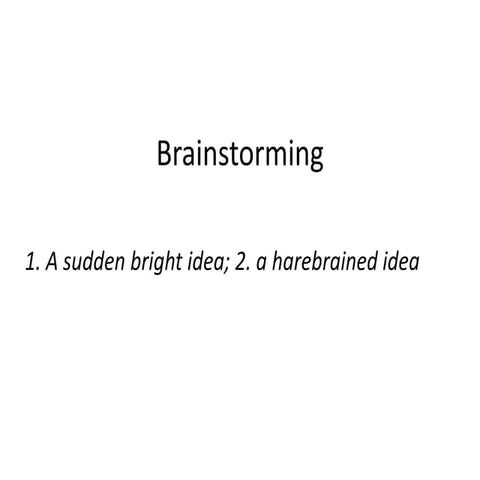 E-LEARN: Brainstorming