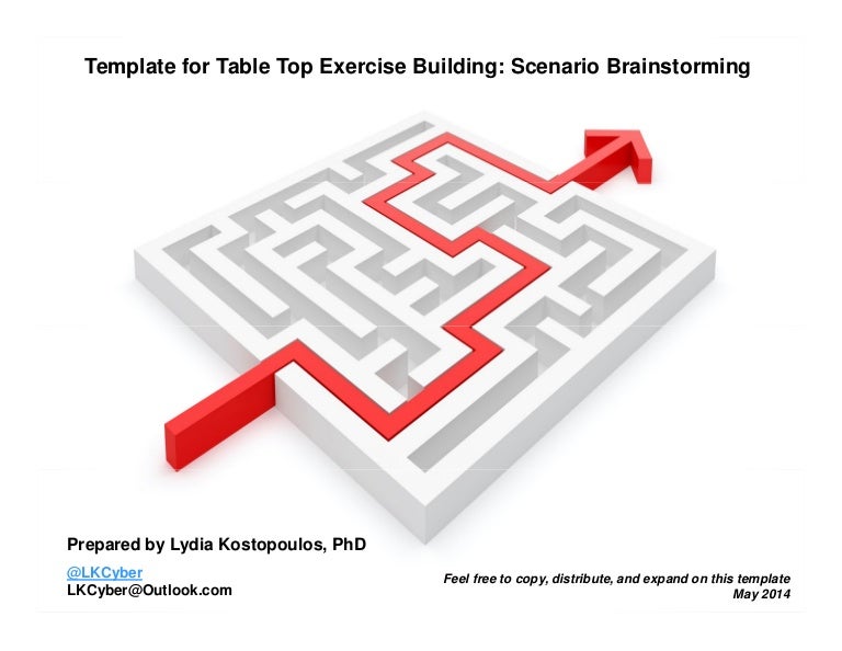 Brainstorming Template for Table Top Exercise Scenario Building
