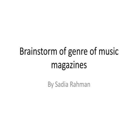 Brainstorm of genre   sadia