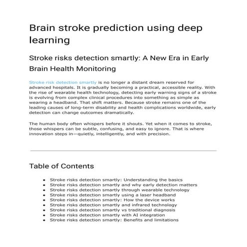 Innovative Deep Learning and Wearable Tech for Early Brain Stroke ...