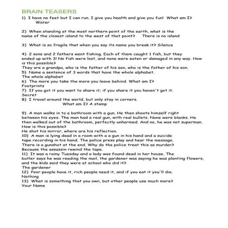 Brainteasers | DOC