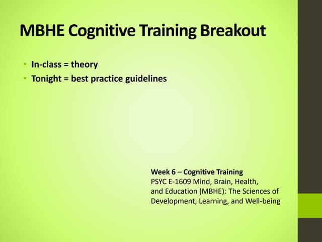 Brain training breakout webinar for...