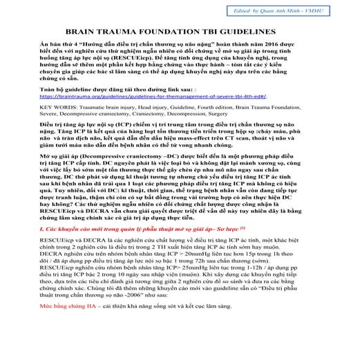 HƯỚNG DẪN ĐIỀU TRỊ CHẤN THƯƠNG SỌ NÃO NẶNG