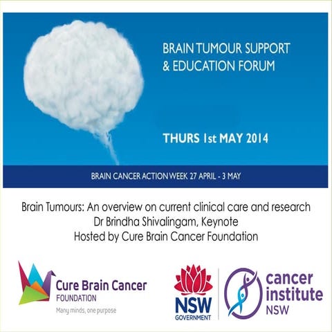 Brain tumour patient forum Brinda Shivalingam keynote speech