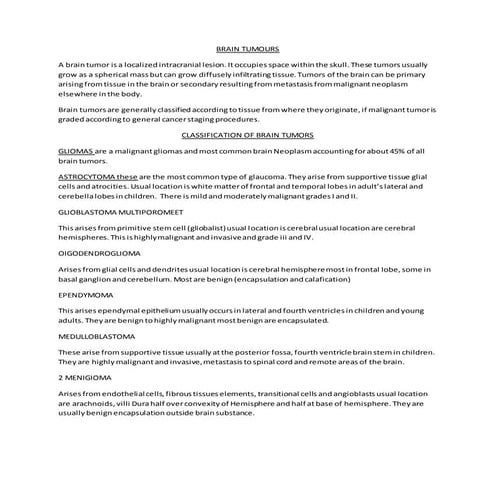 Brain tumours