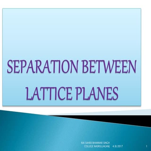 lattice planes Brajmohan kushwah