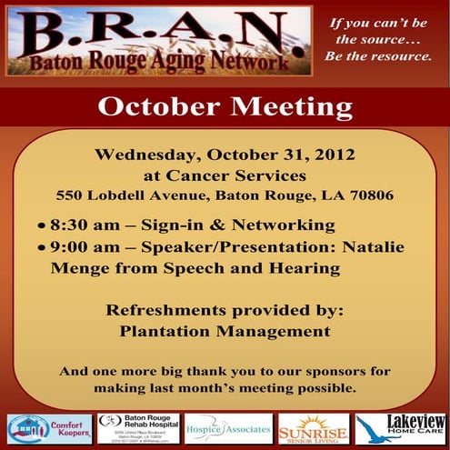B.R.A.N. 10 31 12 Meeting