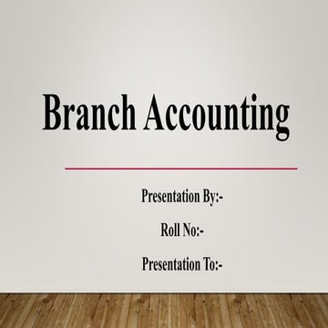 Branch Accounting PPT