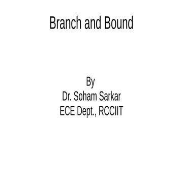 Branch and bound | PPT