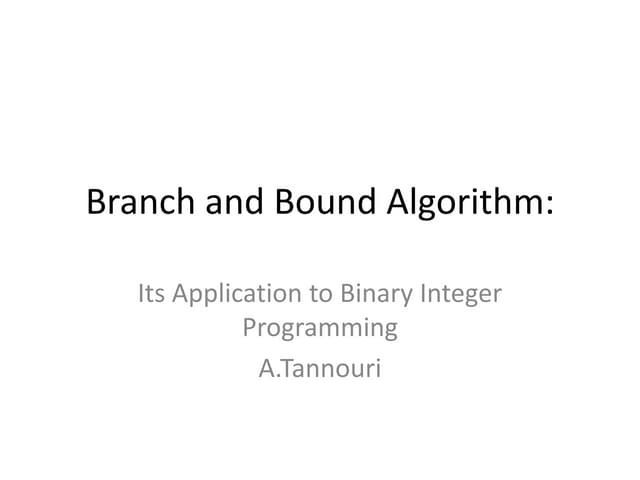 Branch&bound at