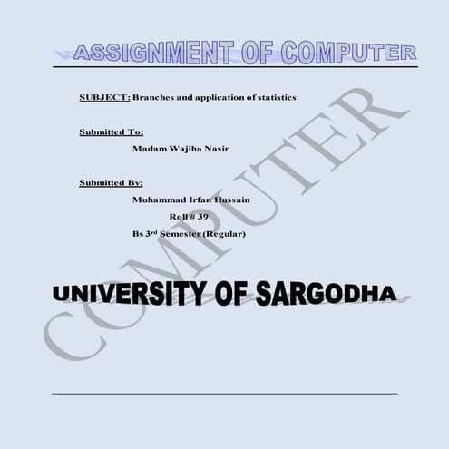 Branches and application of statistics