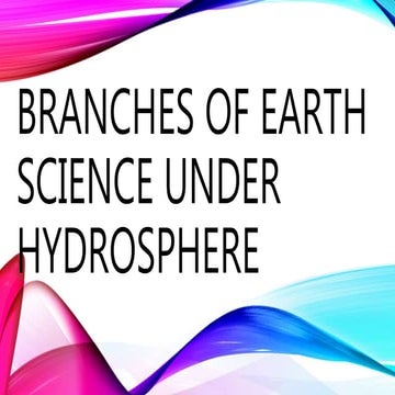 Branches of earth science under hydrosphere