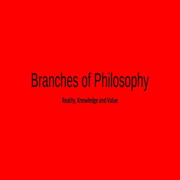 Branches of Philosophy