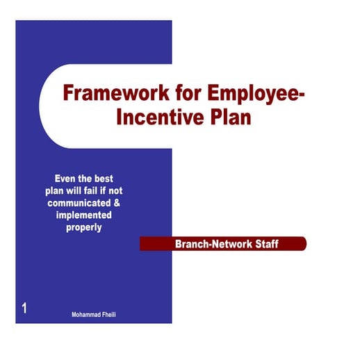 Branch incentive framework